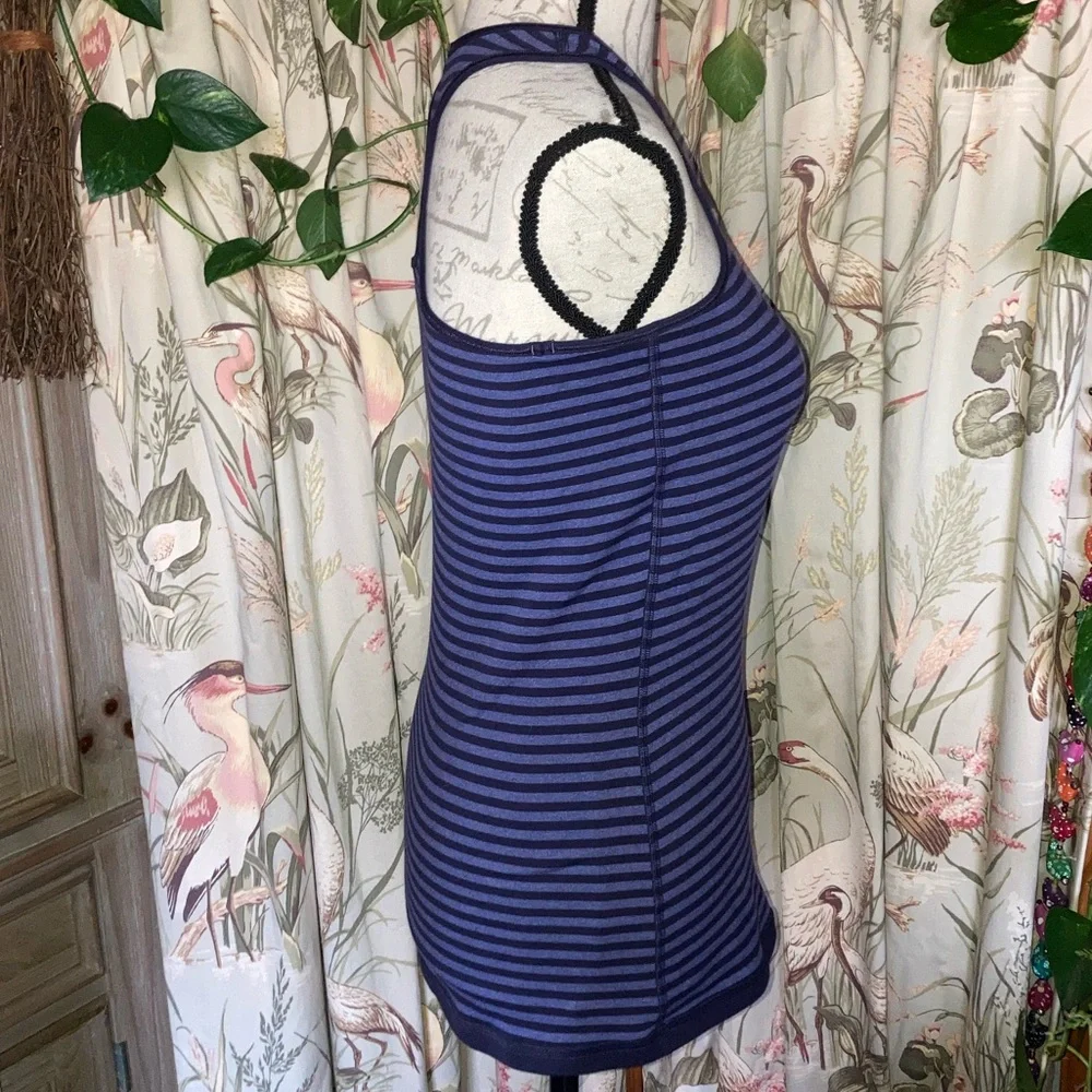 Ivivva by Lululemon Big Girls Juniors Reversible Stripe Blue Athletic Tank sz 14 - Picture 5 of 10